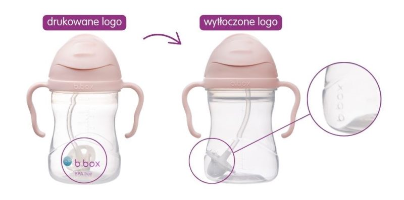 porównanie drukowanego i wytłoczonego logo b.box na kubku porównanie drukowanego i wytłoczonego logo b.box na kubku